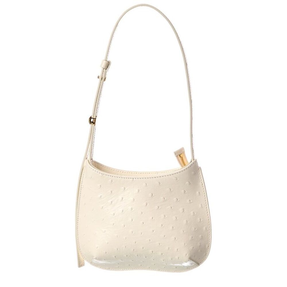 Jacquemus Le Petit Bisou Leather Shoulder Bag, White